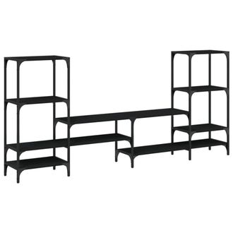 Berkfield Home TV Cabinet Black 206.5x28.5x95 cm Engineered Wood