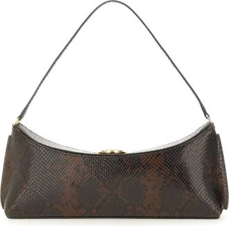 Jacquemus Womens Clutch Bag Ovalo Brown Leather Shoulder