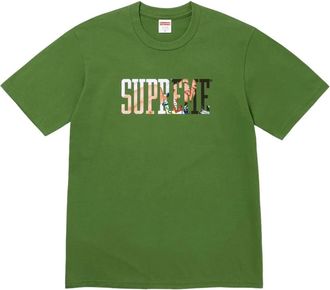 SUPREME T-shirt met logoprint - Groen