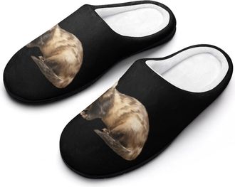 Generic Cute Ferret Animals Slippers Men Winter Warm Cotton Anti-Slip Indoor Slip-Ons House Shoes