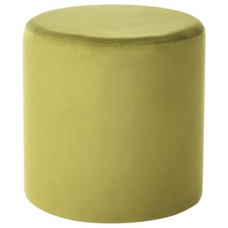 Beliani Beliani - Moderno Puf De Terciopelo Redondo Otomana Sala De Estar Dormitorio Verde Oliva Lovett