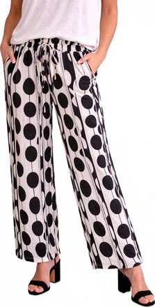 THML Clothing Oval Dotted Print Pants In Black And White
