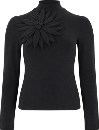 Farm Rio Top Manica Lunga Floreale - - Tops - Donna - Nero - XS