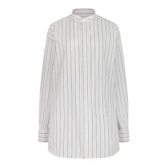 Ami Womens Chemise Oversize A Plastron Plisse - White Cotton - Size EU 36 (Womens)