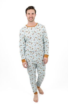 Leveret Mens Cotton Printed Matching Family Pajamas in Horse at Nordstrom, Size Xx-Large