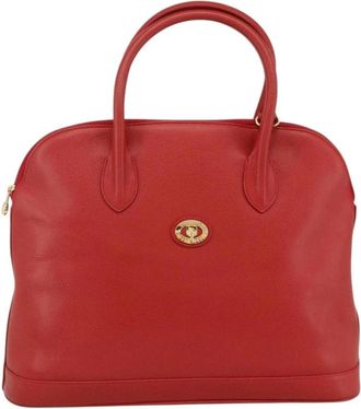 Burberry Pre-owned Handbags, female, Red, Size: ONE SIZE Pre-owned Vintage Leather Satchel Handbag