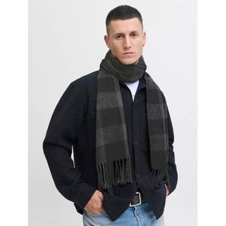 Jack & Jones sjaal met franjes JACHAKKAI zwart