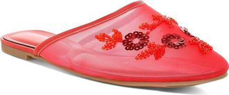 London Rag Nahra Embellished Mesh Mule in Red at Nordstrom Rack, Size 6.5