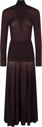 Paco Rabanne Lange Jurk - Dames - Avondkleed - Bruin - S - Kleedjes