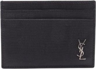 Saint Laurent Pre-owned Tiny Cassandra Leren Kaarthouder - Heren - Vintage Accessoires - Zwart - ONE Size - Leer - Vintage