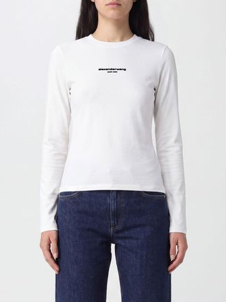 Alexander Wang Cropped Long-Sleeved Cotton Jersey T-Shirt