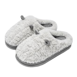 Generic Fluffy Slippers for Womens Mens Warm Cute Cozy Plush Fuzzy Cushion Slipper Winter Comfort Soft Sole Holiday Slip-on Housing Slippers for Indoor and Ou