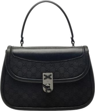 Gucci Pre-owned Vintage Handtas - Dames - Vintage Handtas - Zwart - ONE Size - Leer - Vintage