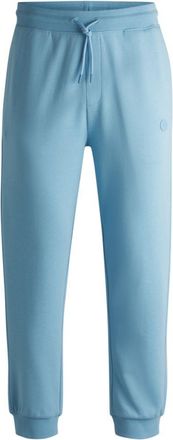 HUGO BOSS Cotton-terry tracksuit bottoms with Happy HUGO logo patch