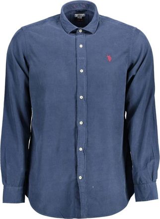 U.S.Polo Association Blauw Katoenen Overhemd voor Mannen - Heren - Casual Overhemden - Blauw - 2XL - Katoen - Overhemden