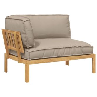 vidaXL Juego De Sof&aacute; Taup&eacute; 133 X 92 X 69 Cm Madera De Acacia S&oacute;lida Vidaxl