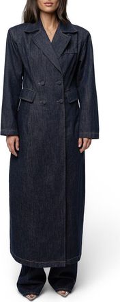JLUXLABEL Signature Double Breasted Denim Coat at Nordstrom, Size Medium