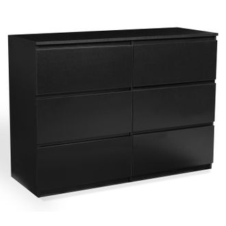 IDMarket Tomi Cassettone A 6 Cassetti Da 110 Cm In Legno Nero