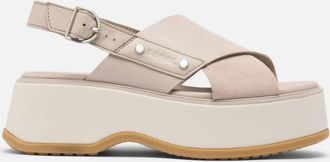 Sorel Womens Dayspring Crisscross Sandal In Crushed Clay/chalk