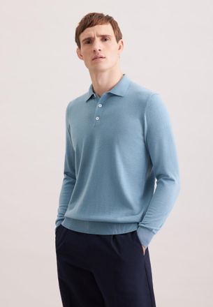 Seidensticker Polokragenpullover SEIDENSTICKER Schwarze Rose, Herren, Gr. XXL, mint, 100% Wolle, unifarben, regular fit, Pullover Polokragenpullover, 1/1 Kragen Uni