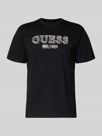 Guess T-Shirt mit Label-Detail in Black, Gr&ouml;&szlig;e XXL