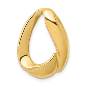 Diamond2Deal 14k Yellow Gold Oval Slide Pendant Fits up to 8mm Omega