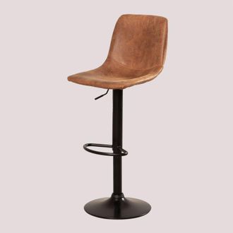 Sklum Pack De 2 Taburetes Altos Regulables En Polipiel Ody Style Sklum Camel Vintage