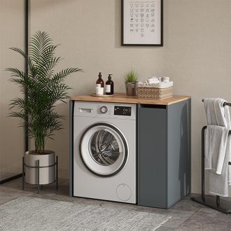 Vicco Armario Para Lavadora Viktor, Antracita/roble Dorado, 93.6 X 88.2 Cm Unidad Base De La Lavadora