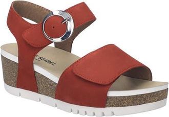 Josef Seibel Quinn 16 Wedge Sandal in Red Nubuck at Nordstrom, Size 11-11.5Us