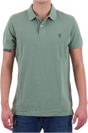 U.S.Polo Association Korte Mouw Polo Logo T-Shirt Groen - Heren - Polos - Groen - M - Katoen - Tops