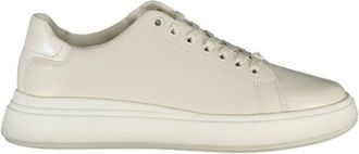 Calvin Klein Womens Evie Sneaker Casual Leather - Ivory - Size EU 36
