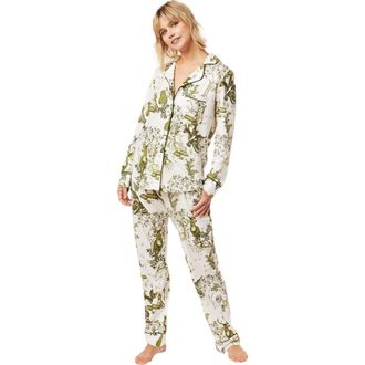 The Cats Pajamas Pima Knit Pajama Floral Set in Woodside at Nordstrom, Size X-Small
