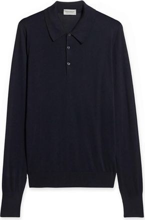 Fortela Finchley Cotton Knit Polo in Navy Blue at Nordstrom, Size X-Large