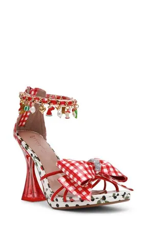Betsey Johnson Margret Ankle Strap Sandal in Red Multi at Nordstrom, Size 5.5