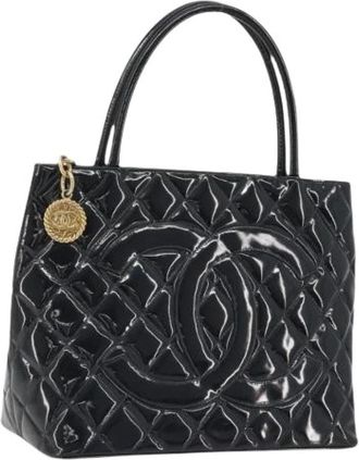 Chanel Pre-owned Vintage Tote Bag - Dames - Vintage Shopper - Zwart - ONE Size - Leer - Vintage
