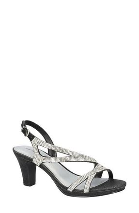 Easy Street Radiant Slingback Sandal in Black Glitter-Stones at Nordstrom, Size 7.5