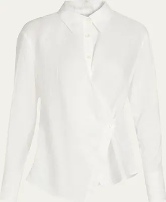 Veronica Beard Perezzi Asymmetric Linen Shirt