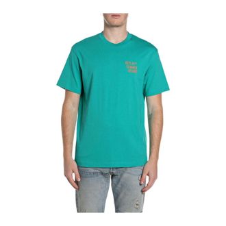Replay T-Shirts, male, Green, Size: XL Piece Dyed Heavy Cotton Jersey