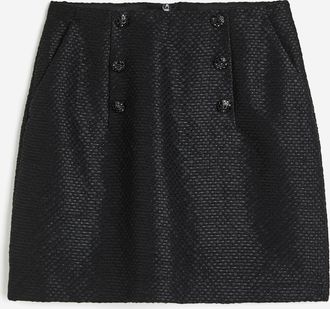 H&M Jupe aus Strukturstoff - Schwarz