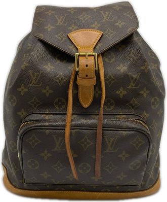 Louis Vuitton Brown Coated Canvas Leather Backpack (Pre-Owned)