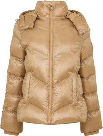 HUGO BOSS Womens 10261028 01 Puffer Jacket in Medium Beige - Size 14 UK