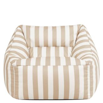 Icon Brand Natalia Stripe Soft Woven Kyoto Armchair Bean Bag in Taupe