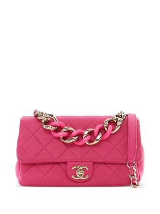 Chanel 2019 Small Lambskin Elegant Chain Single Flap satchel - women - Lambskin - One Size - Pink