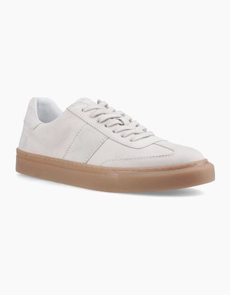 Hush Puppies Mens Hush Puppies Riley Suede Mens White Trainers - Size: 10