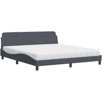 vidaXL Vidaxl - Cama Con Colch&oacute;n Terciopelo Gris Oscuro 180x200 Cm