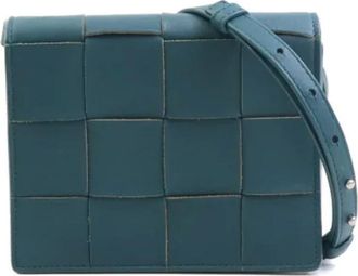 Bottega Veneta Pre-owned Shoulder Bags, female, Green, Size: ONE SIZE Pre-owned Leather shoulder-bags