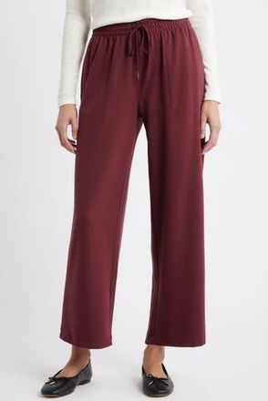Caslon Ankle Wide Leg Sweatpants in Burgundy Tannin at Nordstrom Rack, Size Xx-Small