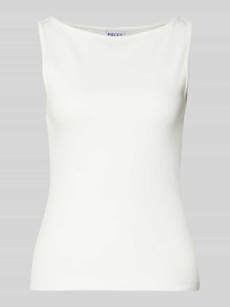 Pieces Slim Fit Tanktop aus Baumwoll-Mix Modell MAY in Weiss, Gr&ouml;&szlig;e XL