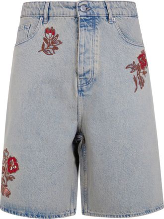 Dr&ocirc;le de Monsieur Dusty Brod&eacute; Fleurs Shorts Jeans