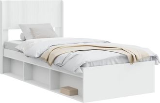 vidaXL Estructura De Cama Con Almacenamiento Y Cabecero Blanco Vidaxl